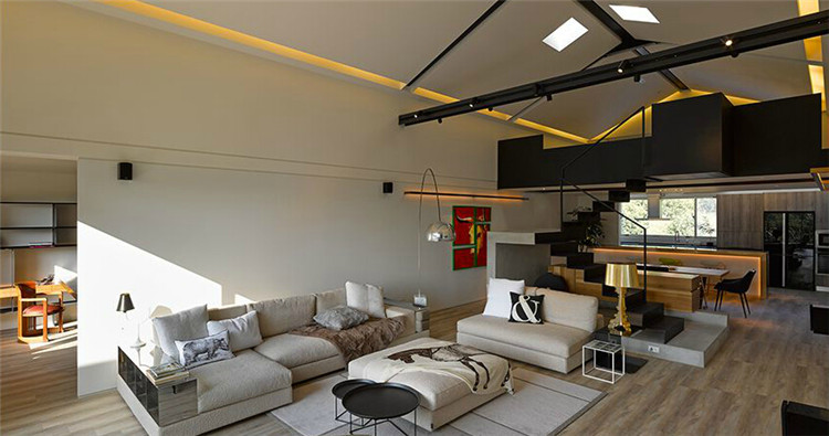 簡約清新的臺(tái)灣獨(dú)棟別墅設(shè)計(jì)方案-客廳