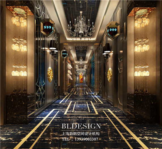 登封中州華鼎高端奢華商務KTV走廊設計效果圖