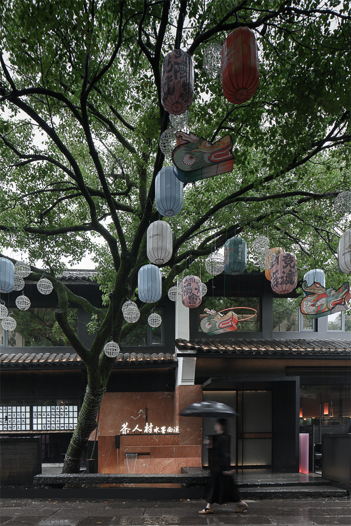江南風(fēng)情融合AI智能  杭州茶人村高端餐飲設(shè)計(jì)